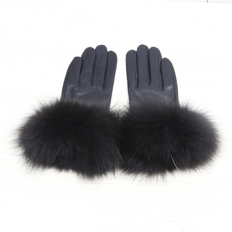 Genuine Leather Glove New Arrival Real Sheepskin & Fox Fur Gloves