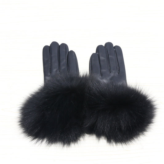 Genuine Leather Glove New Arrival Real Sheepskin & Fox Fur Gloves