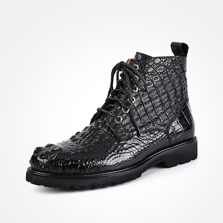 Mens Fashion Casual Shoes Mens Crocodile Leather