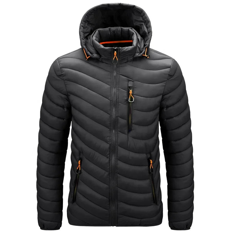 Lightweight Men Nylon Hooded Down Puffer Jackets With Hood