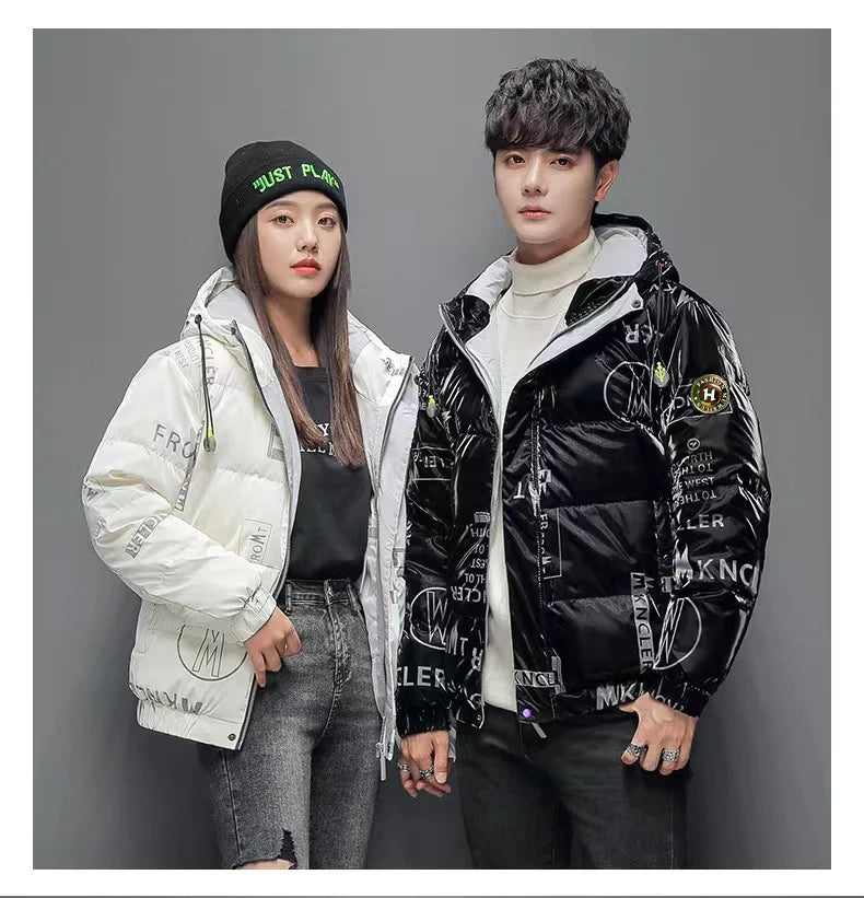 Custom Men Polyester Down Bubble Coat Puffer Down Jacket Men With Hood