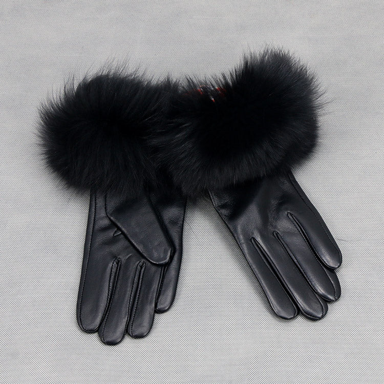 Genuine Leather Glove New Arrival Real Sheepskin & Fox Fur Gloves