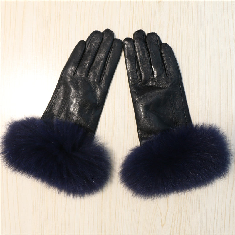 Genuine Leather Glove New Arrival Real Sheepskin & Fox Fur Gloves