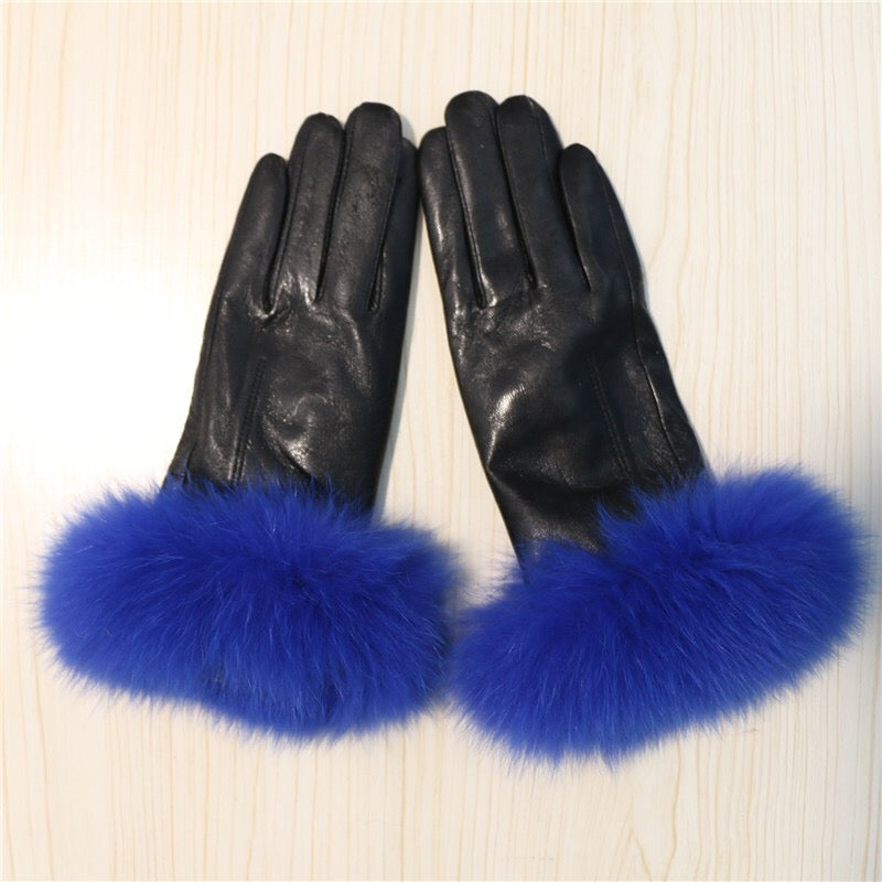 Genuine Leather Glove New Arrival Real Sheepskin & Fox Fur Gloves