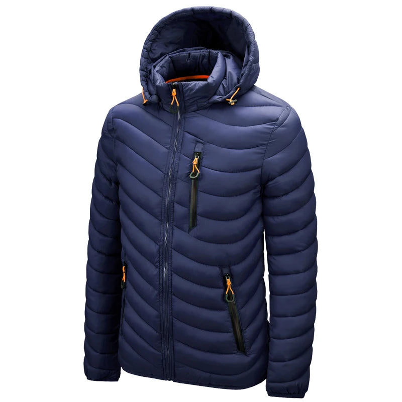 Lightweight Men Nylon Hooded Down Puffer Jackets With Hood