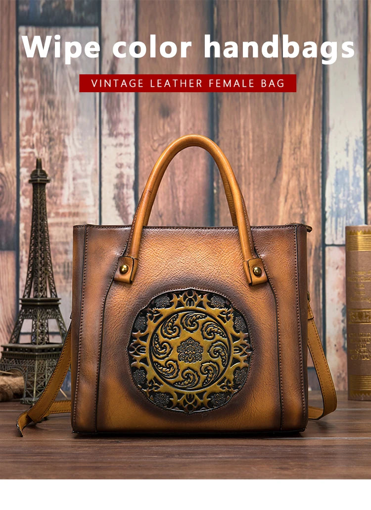 Elegant Vintage Luxury Handbags for Women Genuine Leather