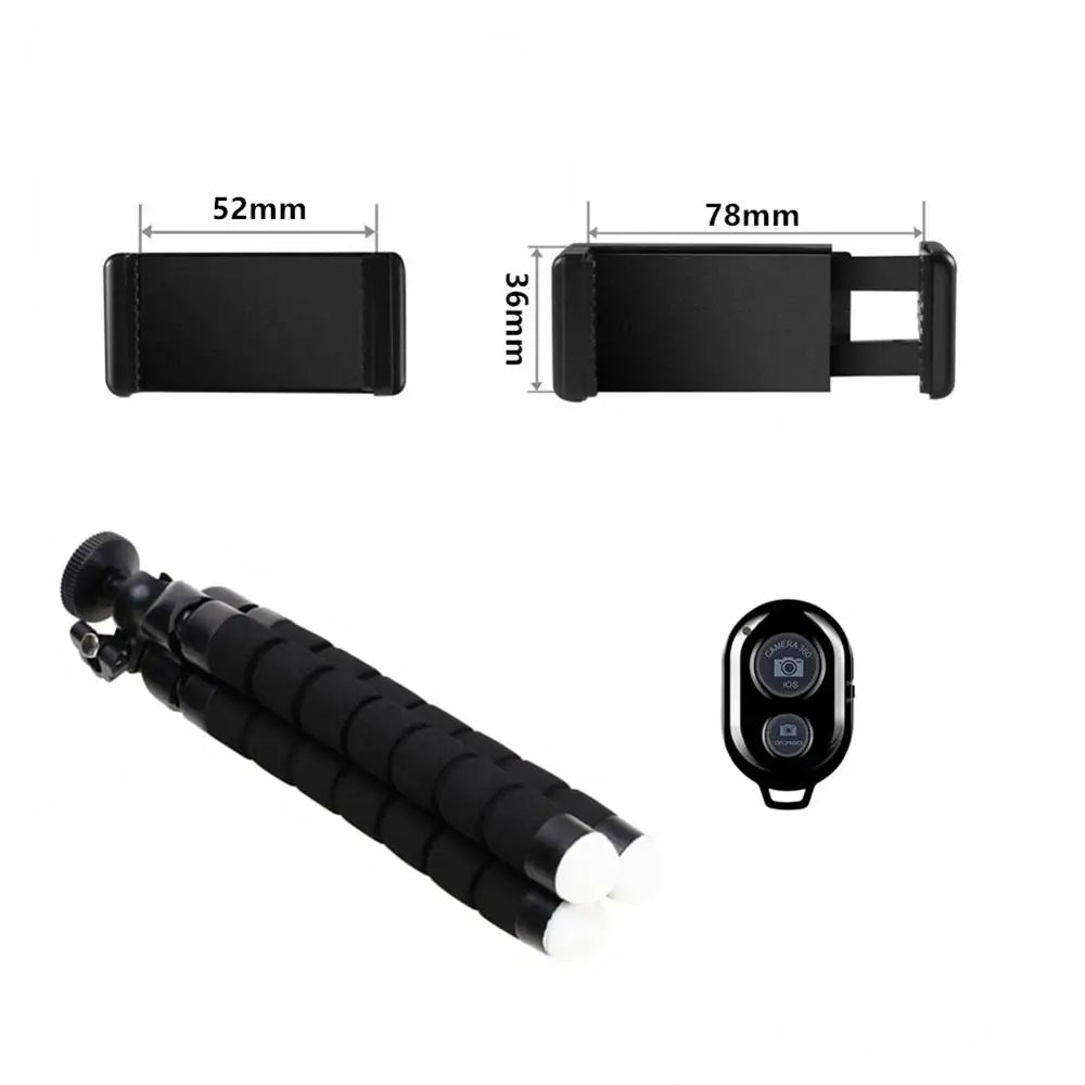 Tripod for Mobile Camera Holder Selfie Bluetooth-Compatible Remote Shutter