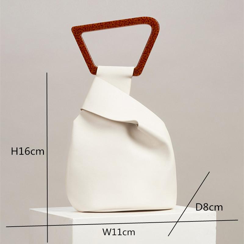 Luxury Leather Bucket Acrylic Handle Shoulder Bag