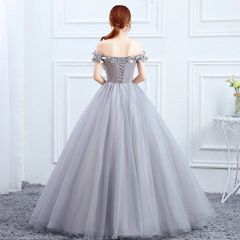 Quinceanera Elegant Off the Shoulder Ball Gown Vintage Lace Party Solo Dresses