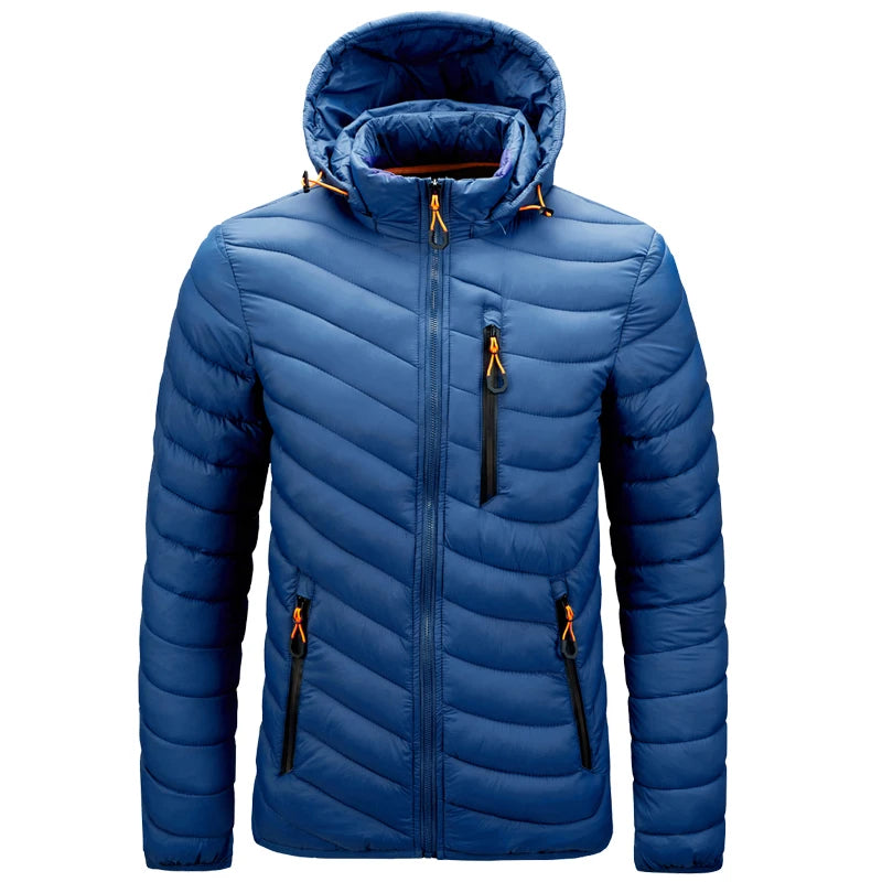 Lightweight Men Nylon Hooded Down Puffer Jackets With Hood