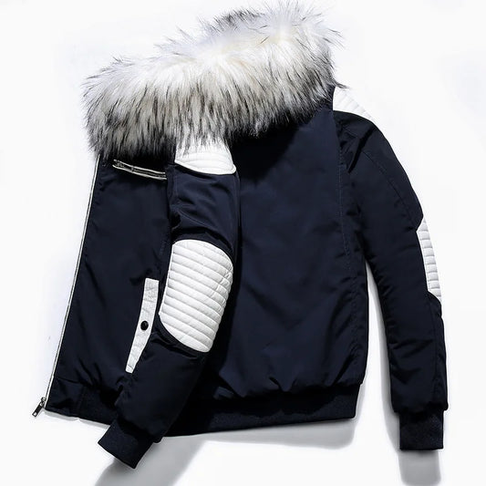 Parkas Men Women Streetwear Thick Coat Fashion Harajuku Hoody Fur Collar Coats