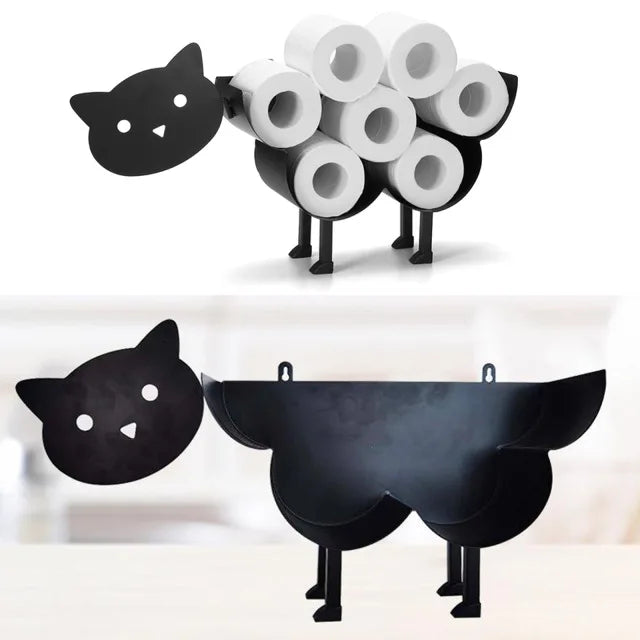 Toilet Paper Roll Holder Bathroom Kitchen Accessories Tissue Storage Stand Rack Cast Iron Roll Storage Kitchen Decoration