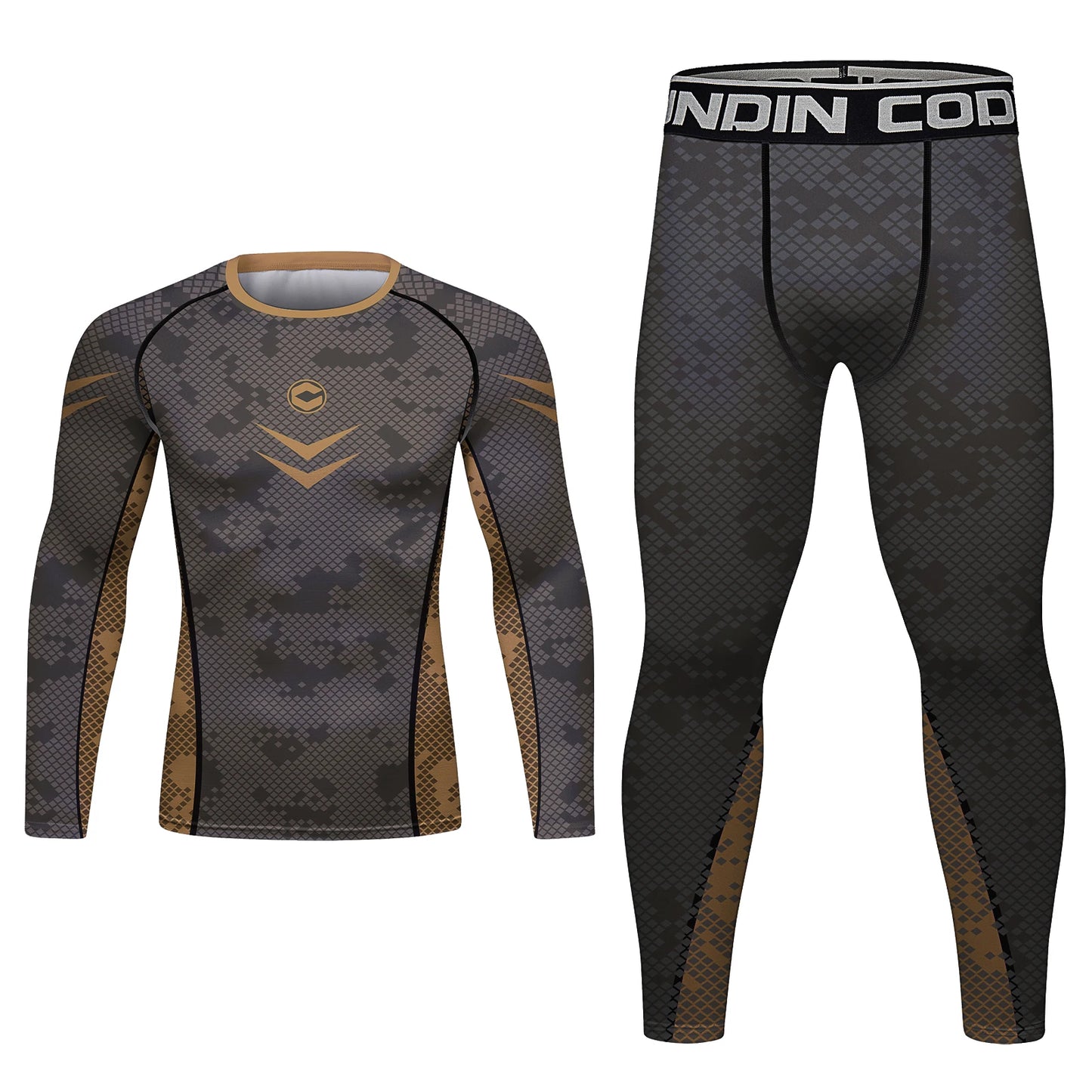 Cody Lundin Brown Rash Guard Suit MMA T-Shirt +Pants MMA Shorts 4pcs/Set Brazilian Grappling Jiu Jitsu Bjj Boxing Jersey for Men