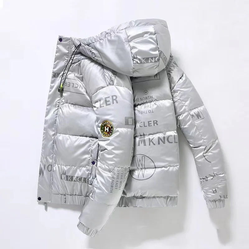 Custom Men Polyester Down Bubble Coat Puffer Down Jacket Men With Hood