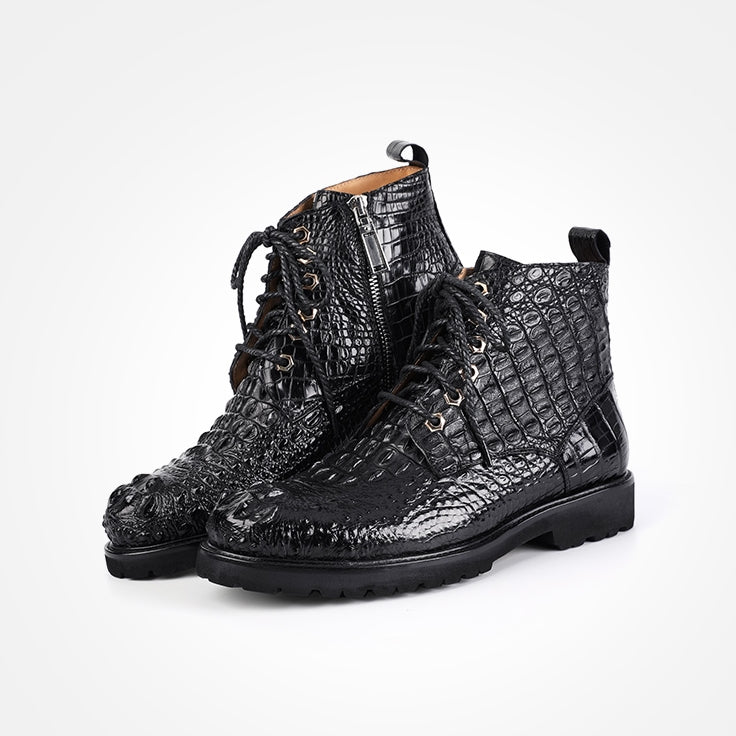 Mens Fashion Casual Shoes Mens Crocodile Leather