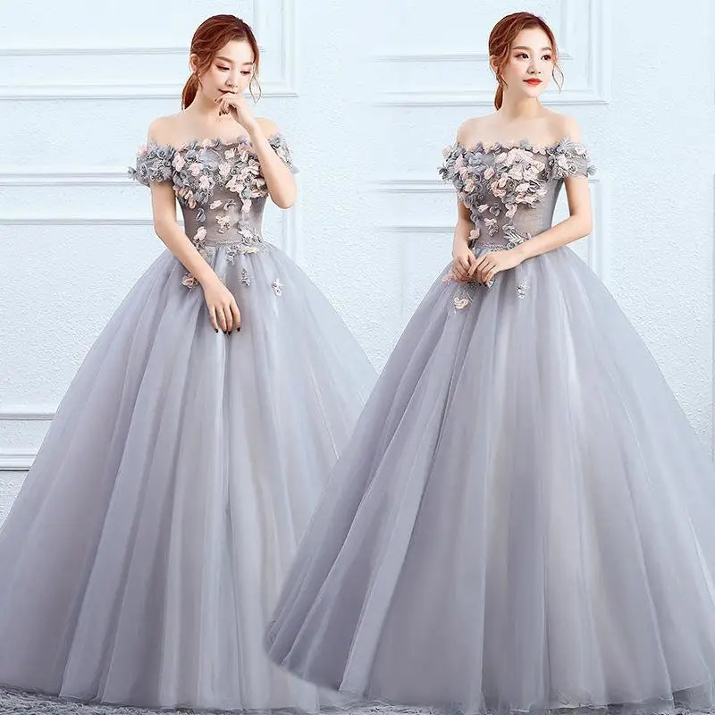 Quinceanera Elegant Off the Shoulder Ball Gown Vintage Lace Party Solo Dresses