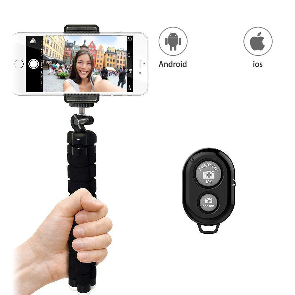 Tripod for Mobile Camera Holder Selfie Bluetooth-Compatible Remote Shutter