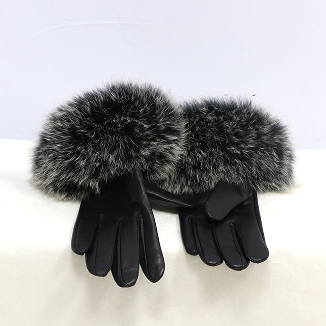 Genuine Leather Glove New Arrival Real Sheepskin & Fox Fur Gloves