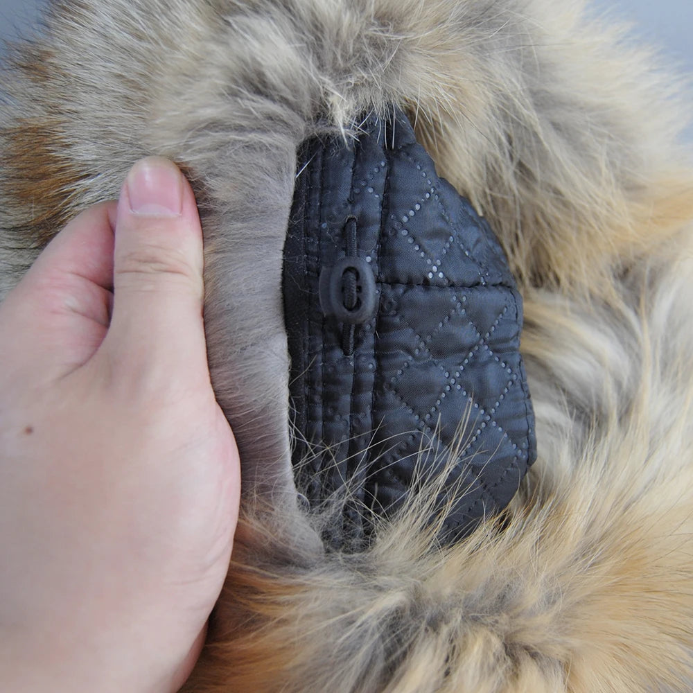 2024 Unisex Real Fox Fur Beanies Hat Mongolian Hat Unique Process Fox Tail Design Luxury Winter Warm Hats for Fashion Bomber Hat