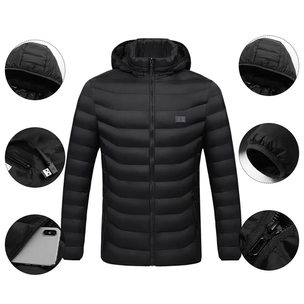 Usb Waterproof Body Warmer Down Puffer Electrical Thermal Heated Jacket for Men