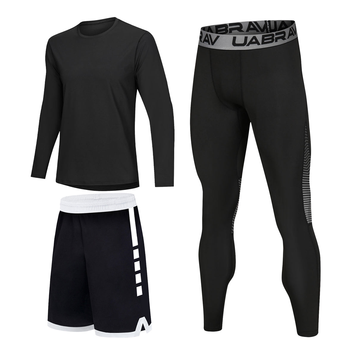 Sports Leggings Men Set Soccer High Elastic Quick-Drying Light Fabric