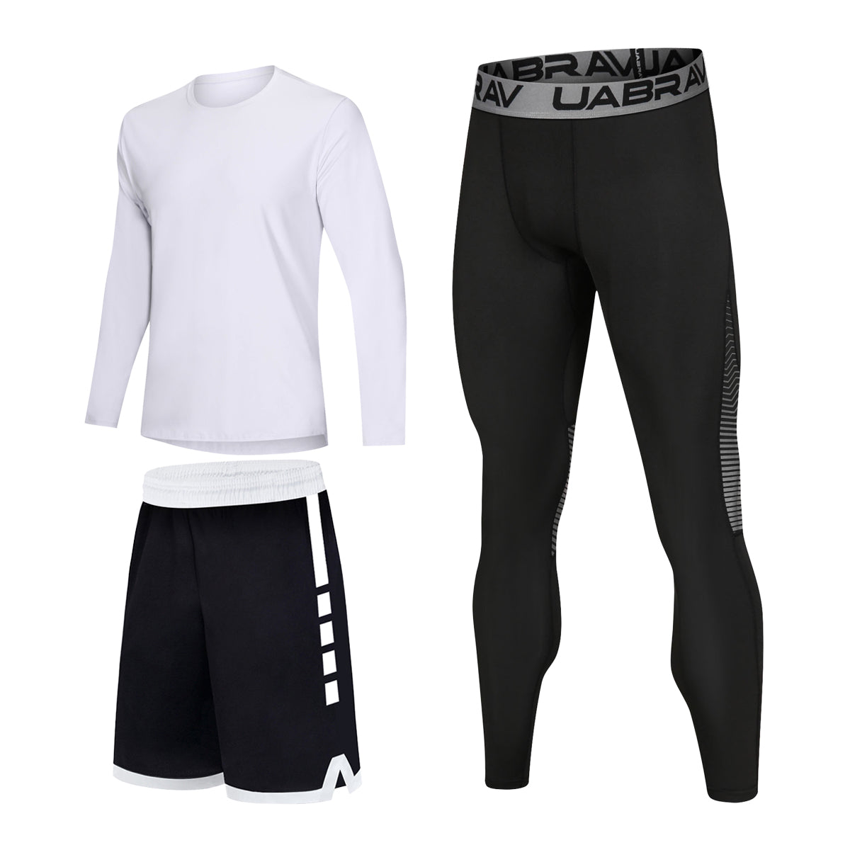 Sports Leggings Men Set Soccer High Elastic Quick-Drying Light Fabric