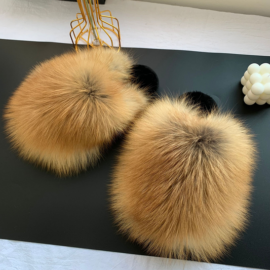 New Arrival 2021 Spring Home Real Fur Slides for Women Flip Flops Women Fashion Fur Slippers