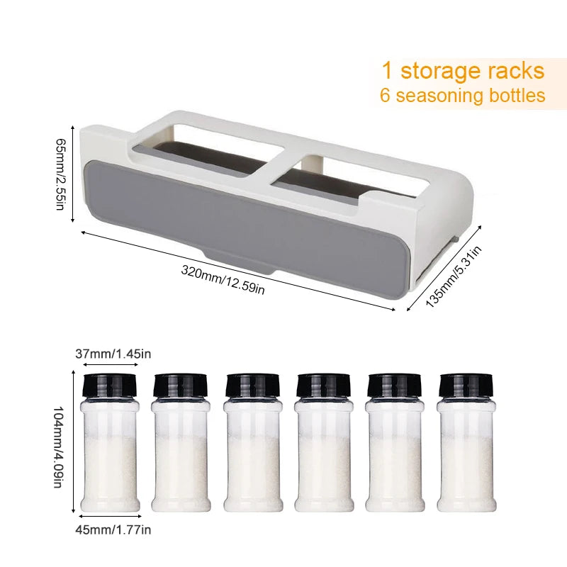 Kitchen Self-Adhesive Spice Rack Seasoning Bottle Storage Shelf Under Desk Spice Organizer Drawer Kitchen Storage Supplies