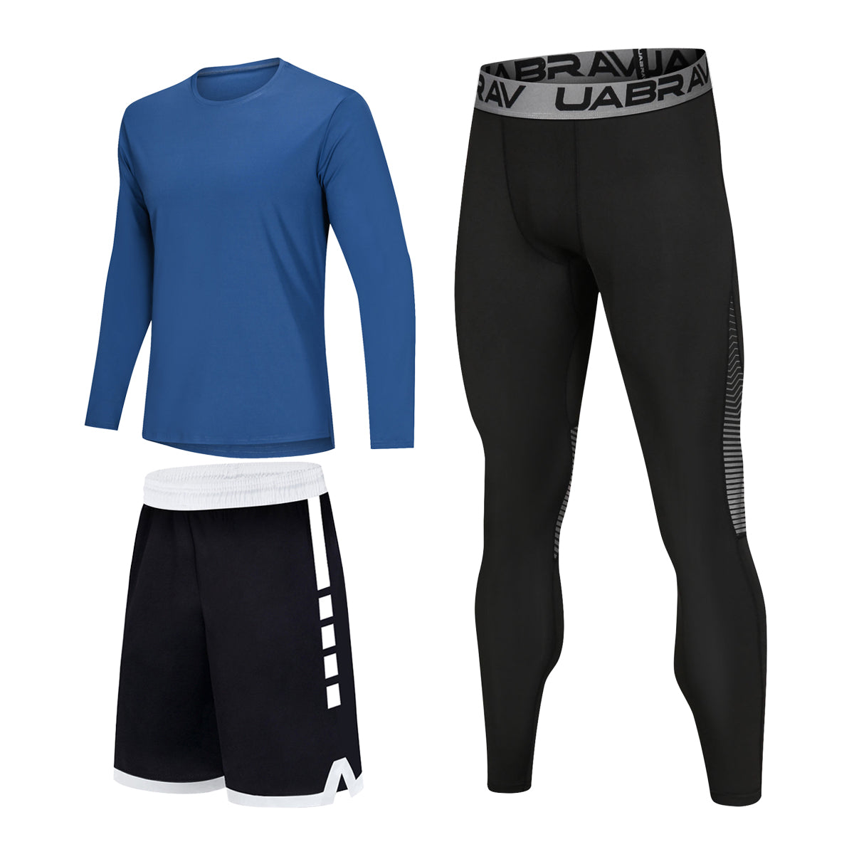 Sports Leggings Men Set Soccer High Elastic Quick-Drying Light Fabric