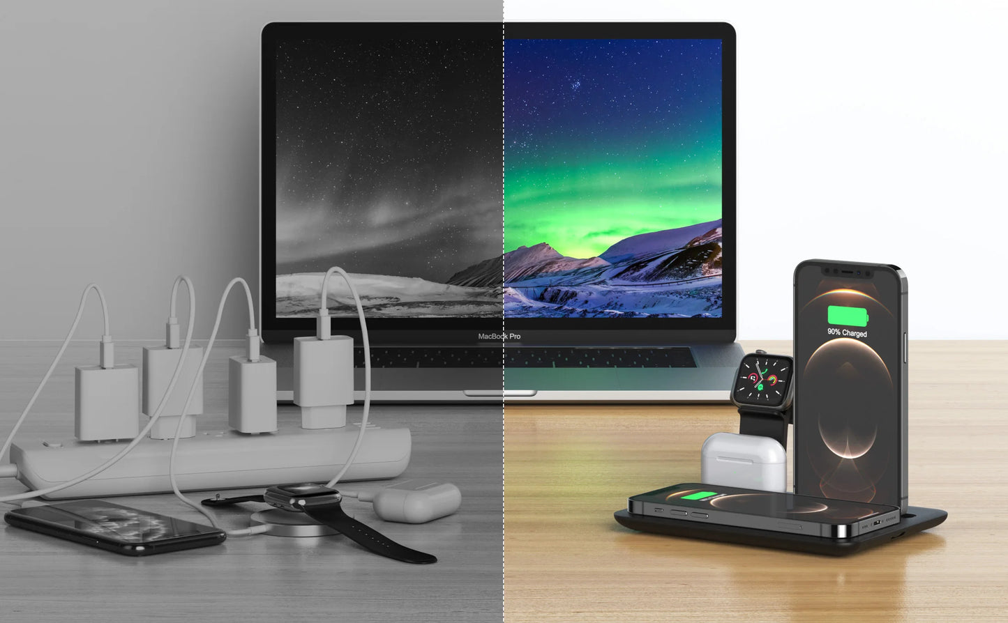 Fast Charging Magnetic 4 in 1 Quick Wireless Charger Station and Stand Holder