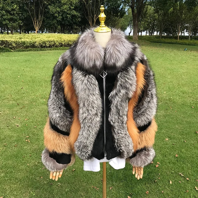 Women 2023 Spring Winter Real Fox Fur Luxury Coat With Best Quality Ladies Genuine Fox Fur Jacket