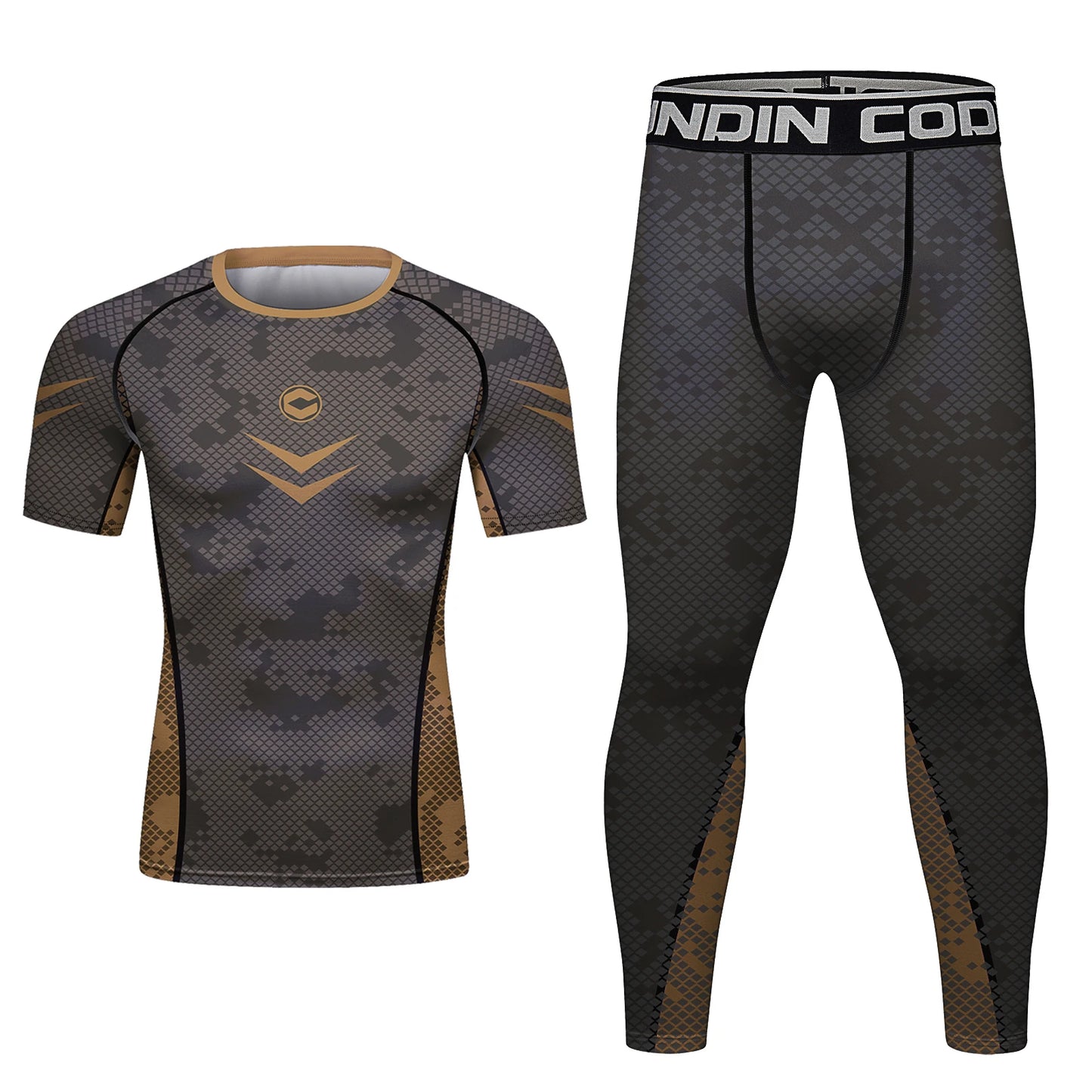 Cody Lundin Brown Rash Guard Suit MMA T-Shirt +Pants MMA Shorts 4pcs/Set Brazilian Grappling Jiu Jitsu Bjj Boxing Jersey for Men