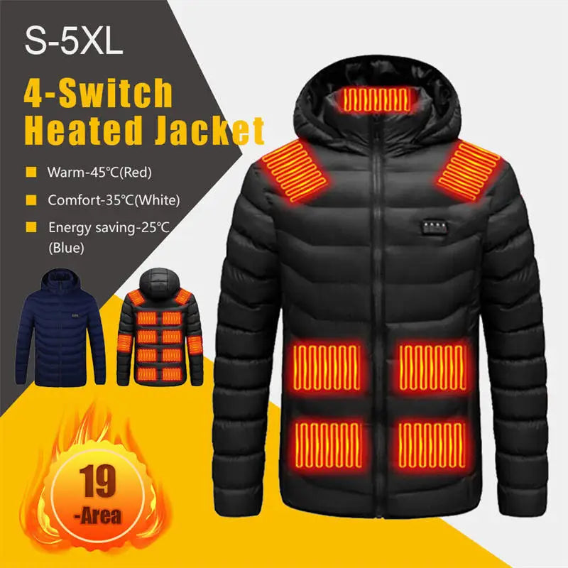 Usb Waterproof Body Warmer Down Puffer Electrical Thermal Heated Jacket for Men